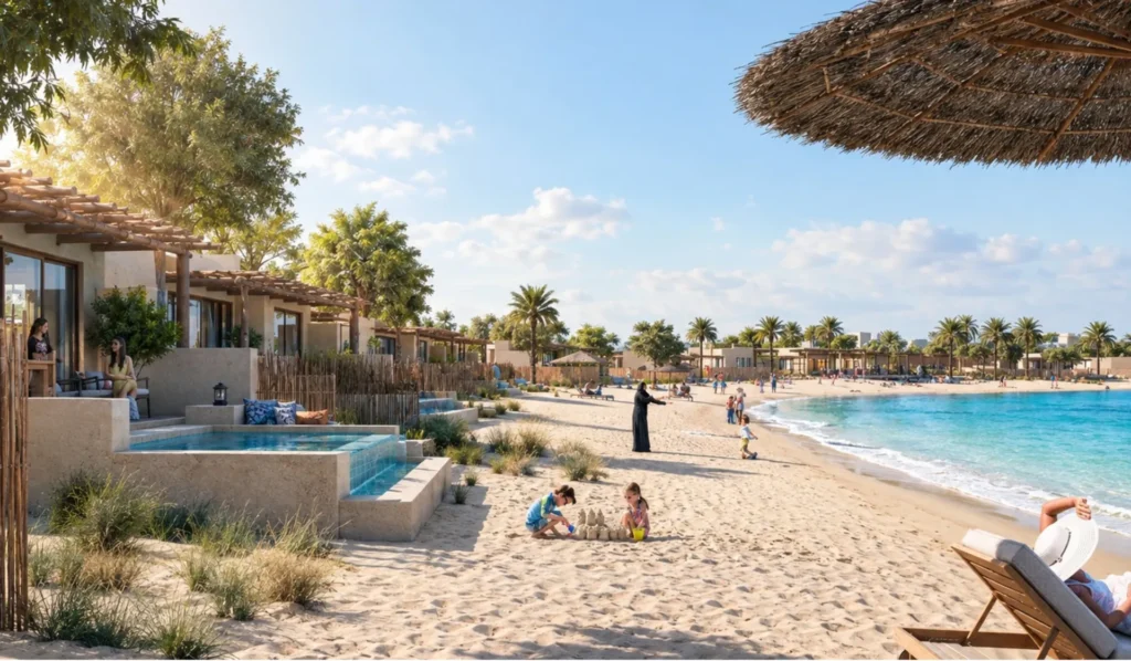 Beachfront villas with private plunge pools at Western Beach Resort, Al Silaa